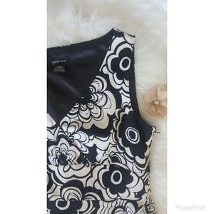 Spense Black and White Floral A Line Dress